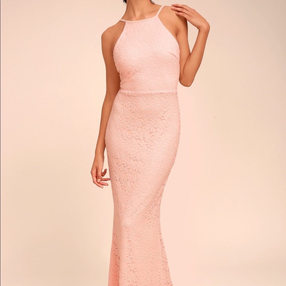 Lulus Blush Lace Maxi Dress- price negotiable